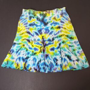 S-marque Vintage Tie Dye Corduroy Skirt Knee Length Hippie Retro Sz. S